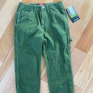 Green carpenter dickie pants